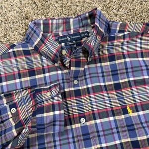 Vintage Ralph Lauren Shirt Classic Fit Mens 2XL Plaid Button Down LS Colorful